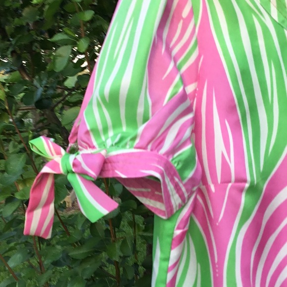 Lilly Pulitzer Faille Silk Pink/Lime Sheath Dress - Picture 5 of 12